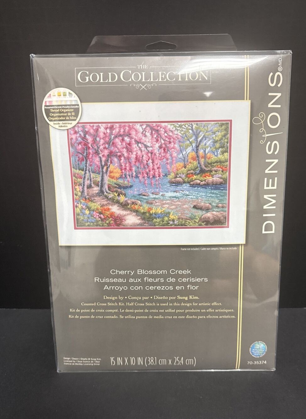 Dimensions Gold Collection Cherry Blossom Creek Cross Stitch Kit 70-35374 New